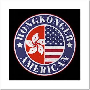 Proud Hong Konger-American Badge - Hong Kong Flag Posters and Art